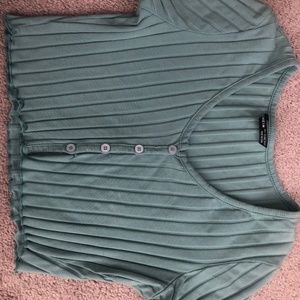 Shein light green crop top with scalloped edges